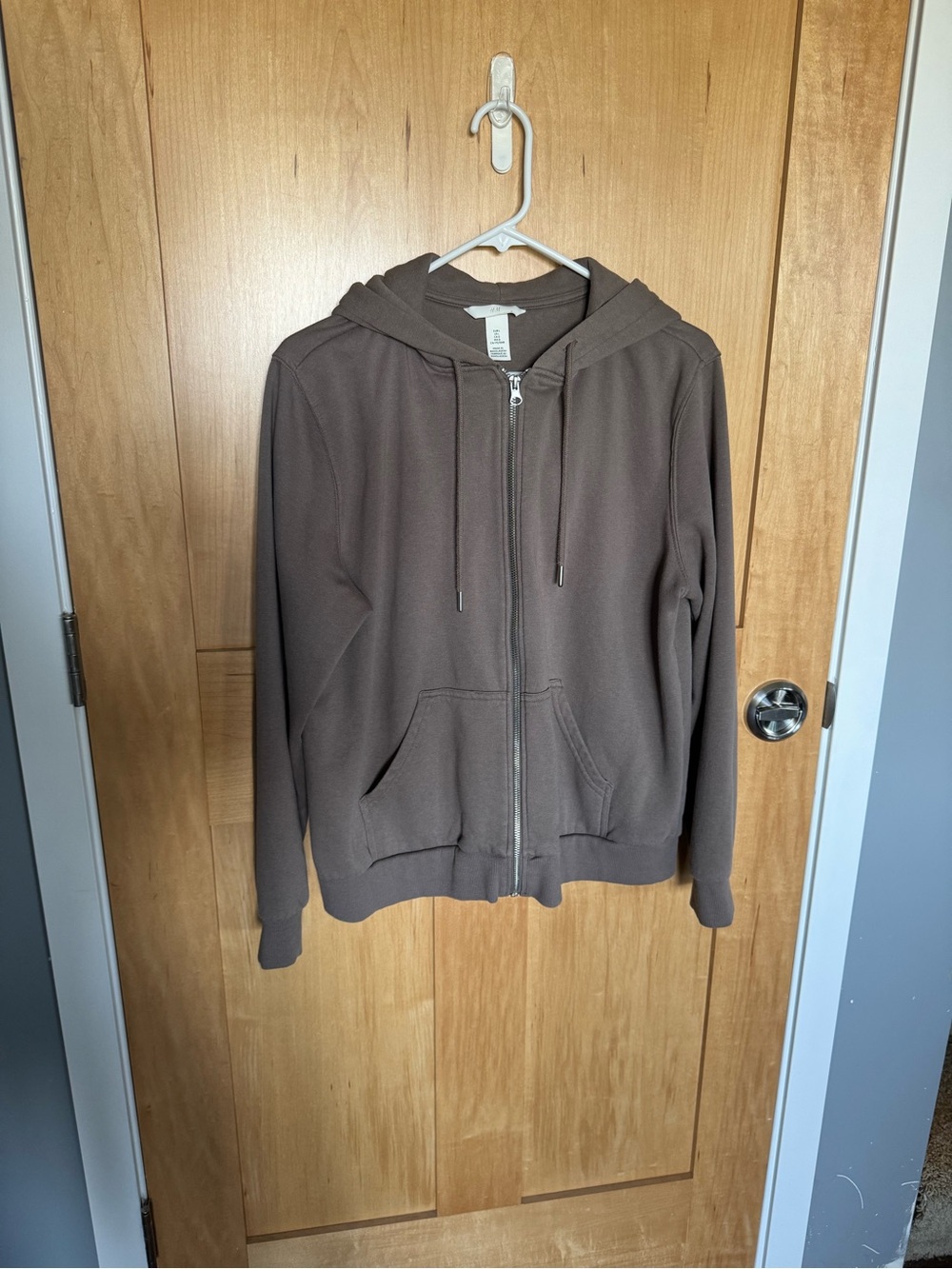 H&M Brown Zip-Up Hooded Shirt Jacket